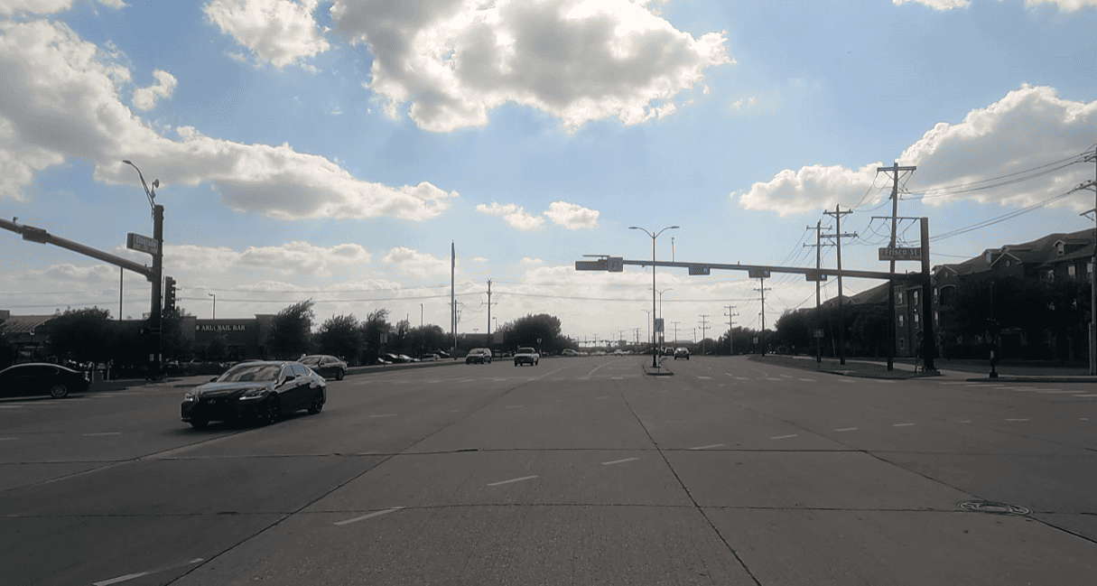 driving at the intersection of Frisco Street in Frisco TX